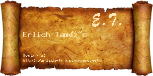 Erlich Tamás névjegykártya